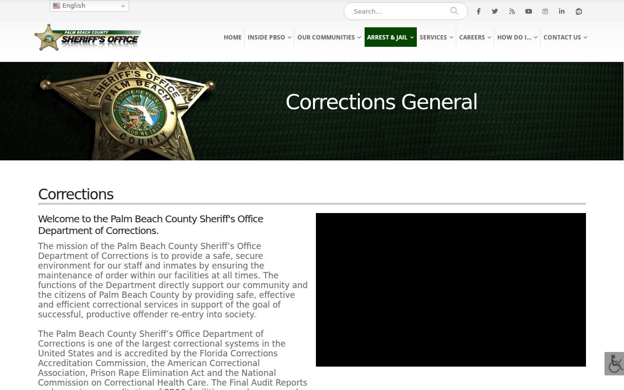 Palm Beach County arrest history PBSO corrections facilities