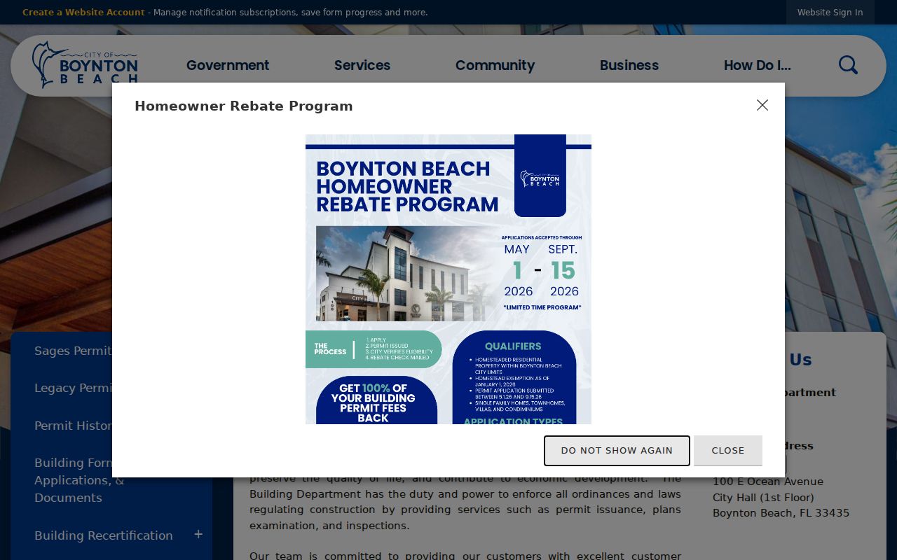 Boynton Beach city and police public-record request page